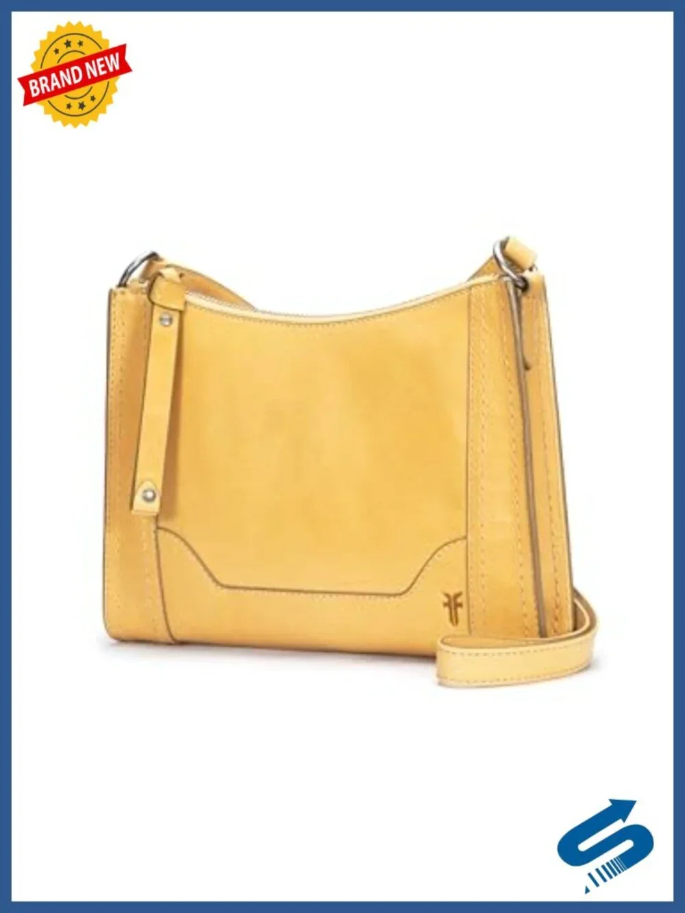 Genuine Leather Crossbody Bag with Zip Closure and Adjustable Strap